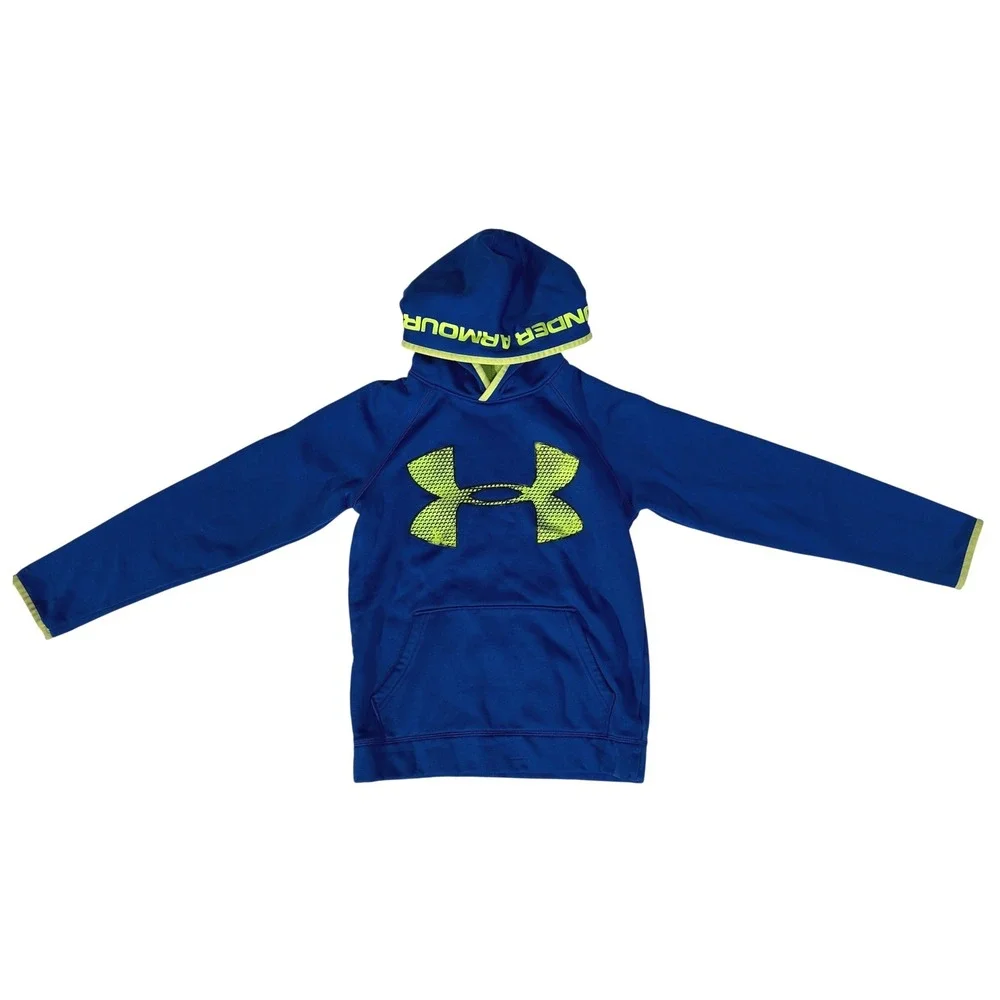 Under Armour‎ Youth Hoodie Blue Neon Logo Size Medium